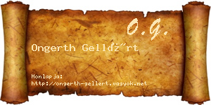 Ongerth Gellért névjegykártya